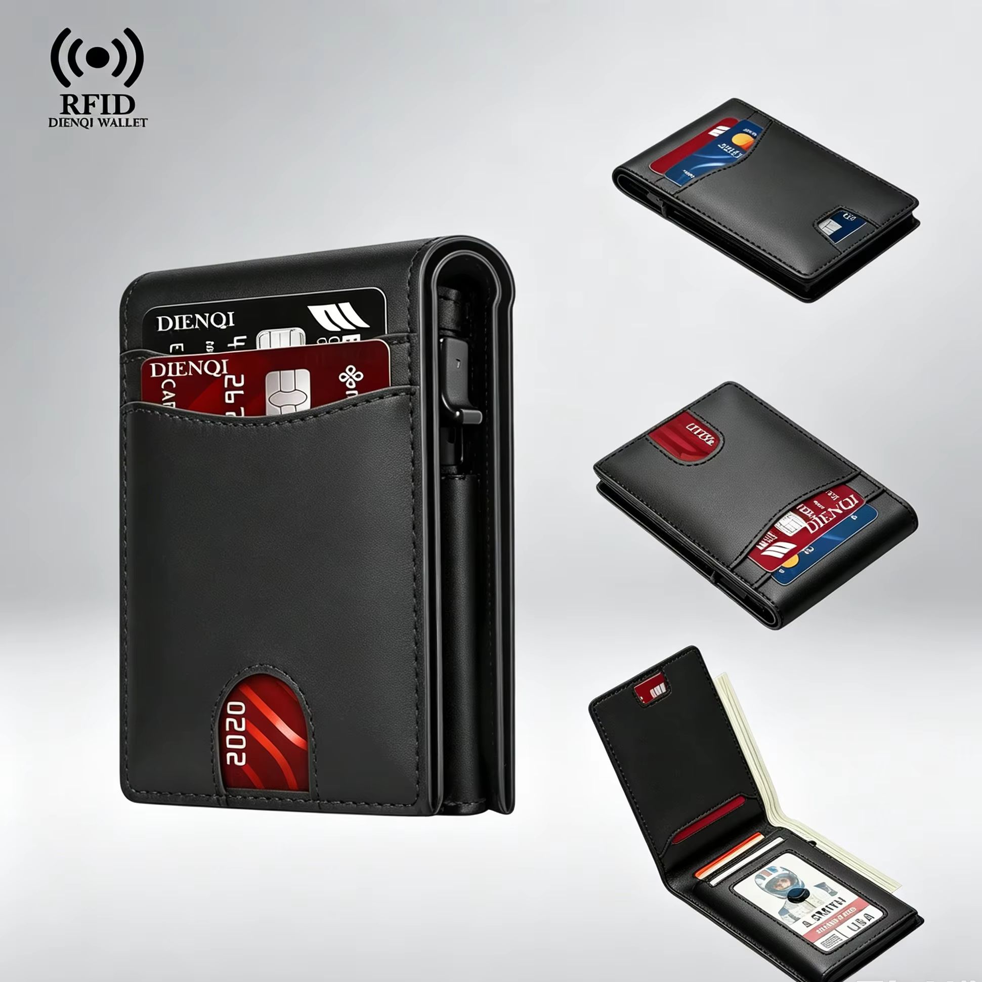 Card Top Loader - Luksusowy Portfel Męski na Karty Kredytowe