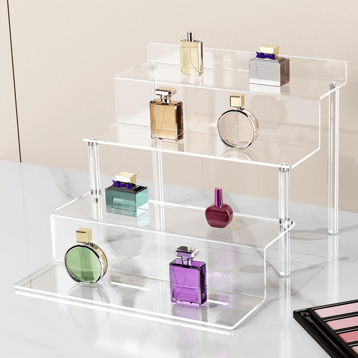 Pop Display Shelf - Akrylowy stojak ekspozycyjny, 4-poziomowy przezroczysty organizer