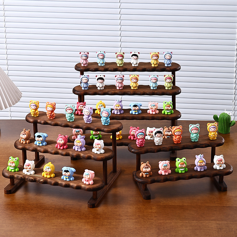 Display Risers Set - 2/3/4/5-poziomowy drewniany stojak ekspozycyjny Półka Modny
