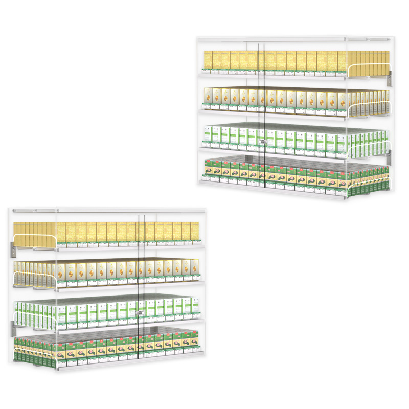 Pop Display Shelf - Przezroczyste, ścienne, wielowarstwowe półki supermarketowe, półki